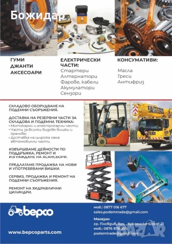 РЕЗЕРВНИ ЧАСТ ЗА Трактори, комбайни и прикачен инвентар, Вишки, мотокари, авточасти, снимка 3 - Индустриална техника - 50899354