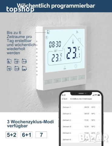 НОВ Терморегулатор Beok TOL-47 WiFi Термостат за подово, бойлер и др., снимка 6 - Други - 50556544
