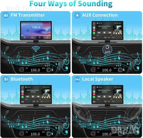 MADOEC S9 - мултимедия с  Apple Carplay & Android Auto, Mirror Link, снимка 4 - Аксесоари и консумативи - 49418949