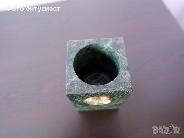 Масивен моливник от зелен мрамор, снимка 2 - Други - 32428188