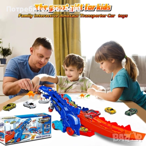  Камион Динозавър Катапулт с Мини Коли 4742, снимка 3 - Коли, камиони, мотори, писти - 52541853