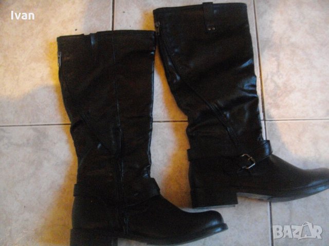 №40-Дамски Екокожа-Високи 43 см-Ботуши-Есен-Зима-Почти Нови-Отлични, снимка 8 - Дамски ботуши - 35564471