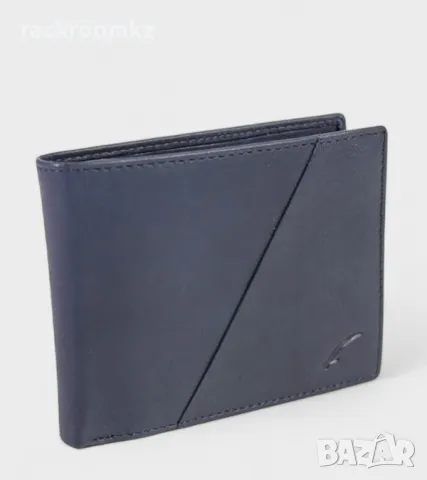 Оригинален мъжки портфейл от естествена кожа в син цвят FLACCO ROMA, снимка 2 - Портфейли, портмонета - 48418193