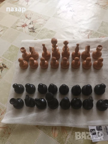 Дървен комплект за шах струговани големи фигури, снимка 2 - Други спортове - 51414912
