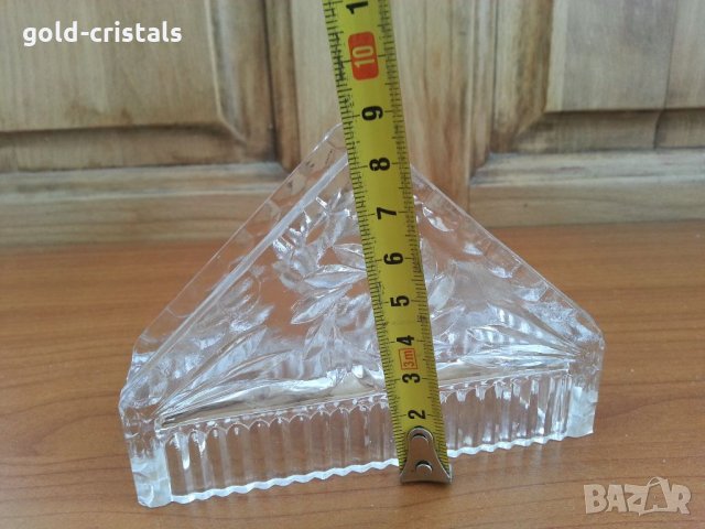 Стар кристален салфетник, снимка 5 - Антикварни и старинни предмети - 33127030