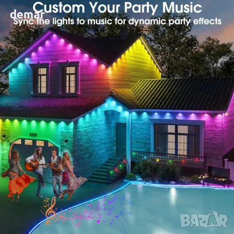 Brillistep RGBIC WiFi LED  постоянни външни светлини 15 м, за стрехи, снимка 5 - Лед осветление - 47982262