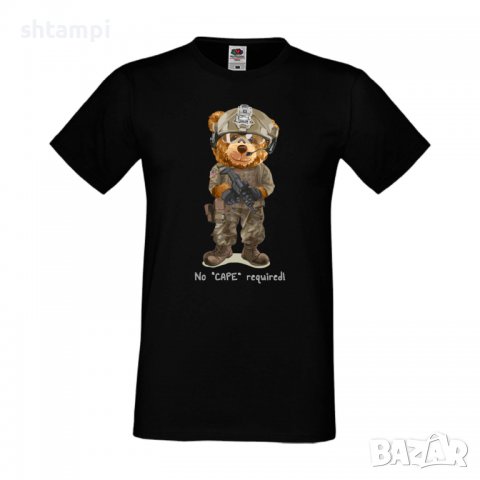 Мъжка тениска  bear No CAPE required,Мече,Меченце,Животно, Играчка,Изненада,Подарък,Повод,, снимка 2 - Тениски - 37293740