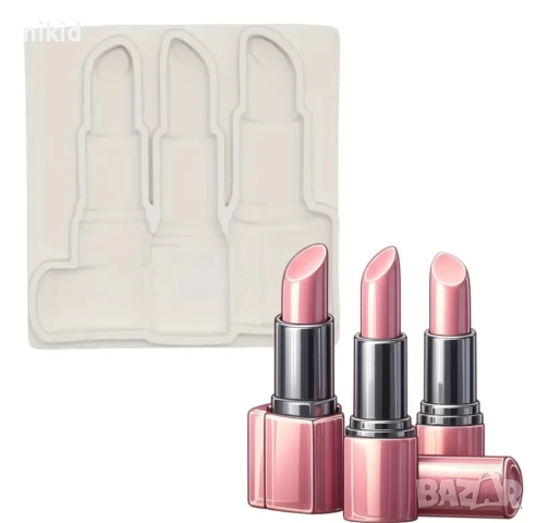 3 червила червило козметика силиконов молд форма фондан декор украса