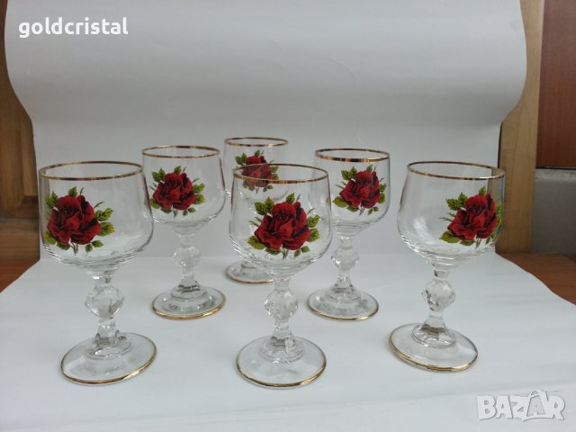 Ретро стъклени кристални  чаши чашки 