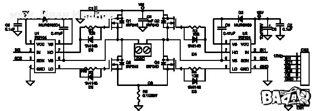 IR2104 MOSFET / IGBT драйвер за мостови и полумостови инвертори, снимка 4 - Друга електроника - 35377361