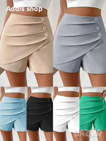 Модерни дамски къси панталони с копчета, 7цвята , снимка 1 - Къси панталони и бермуди - 44882094