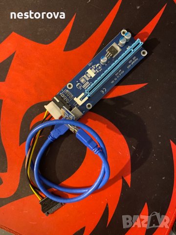 Кабел адаптер за видеокарта PCI-E 1x to PCI-E 16X Riser cards/extenders, снимка 1 - Видеокарти - 43272886