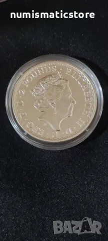 Великобритания 2017 – 2 паунда - Година на петела лунар , 1 OZ Сребърна монета , снимка 3 - Нумизматика и бонистика - 49752319