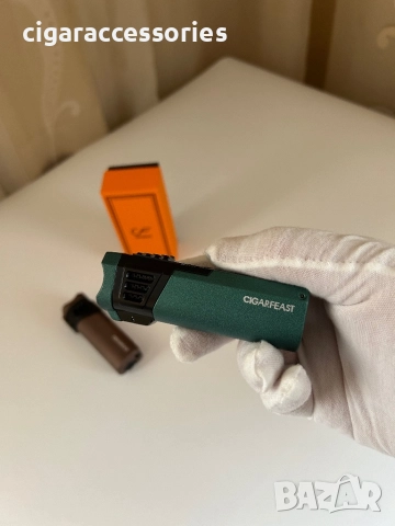 Запалка за пури с 4 турбо пламъка и пънч - 2 цвята, снимка 3 - Запалки - 52800336