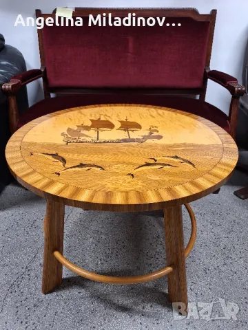 Маса с богата Интарзия , снимка 1