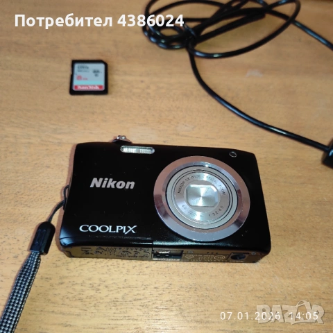 NIKON COOLPIX A100+8 GB KAРТА+КАЛЪФ+ЗАРЯДНО+ЛЕНТА
