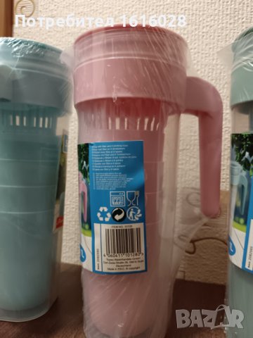 Кана за лимонада,чай,вода с цедка,с капак и 4 чаши.Къмпинг,пикник,парти., снимка 11 - Термоси - 44132440