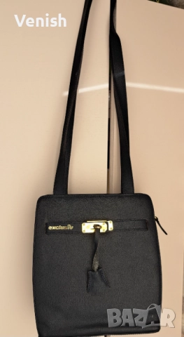 Синя кожена чанта и евро портмоне , снимка 2 - Чанти - 52175546