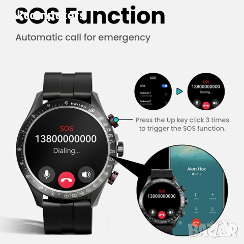 HAYLOU Solar Pro LS18 Смарт часовник- 1.43" AMOLED, Bluetooth повиквания и 100+ Спорт, 4/7 здравен м, снимка 7 - Смарт часовници - 52537027