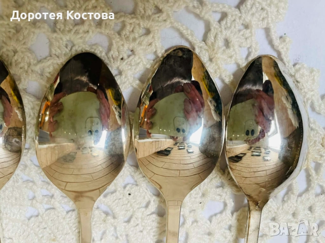 Красиви посребрени лъжички от Англия с порцелан, снимка 8 - Антикварни и старинни предмети - 53473705