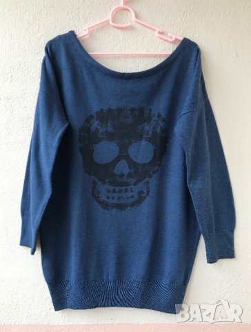 Пуловер с череп - L, снимка 2 - Блузи с дълъг ръкав и пуловери - 27665295