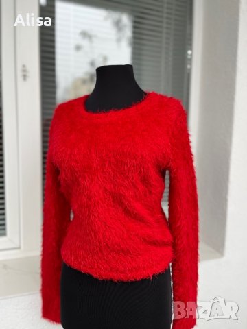 Червена блуза, снимка 2 - Блузи с дълъг ръкав и пуловери - 38897117