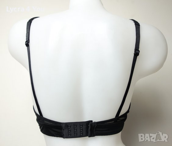 70 В черен сутиен с меки чашки с прозрачност и бродерии, снимка 6 - Бельо - 38267594