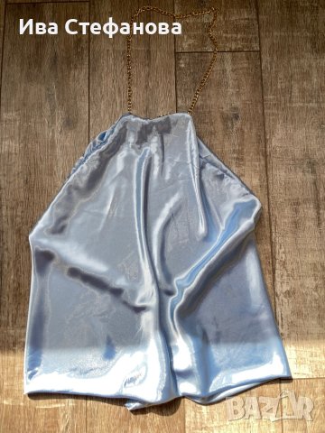 Разкошен официален сатен парти елегантен  сатенен светло бебешко син топ , снимка 7 - Корсети, бюстиета, топове - 40368205