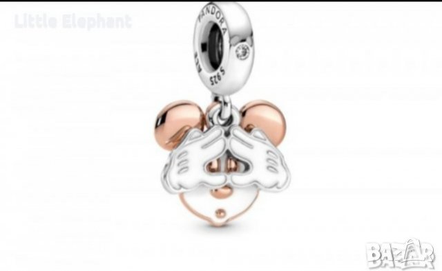 Сребърен висящ елемент Пандора,Дисни"Бъди себе си",Rose Gold/нов