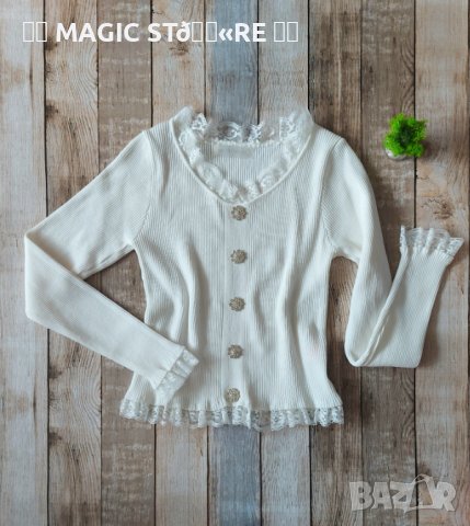 Красива блузка с дантелка S размер , снимка 2 - Блузи с дълъг ръкав и пуловери - 39104774