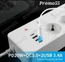 ПРОМО! Универсален Разклонител USB 2бр,Type-c 2бр, EU-4бр с Ключ 3250W, снимка 7