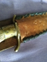 Ловен нож от соца калъф естествена кожа метален гард ръчно правен от майстор с инициали нов , снимка 15