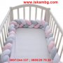 Плетен обиколник за бебешко легло, кошара, детско креватче - 3 метра - код 2487, снимка 17