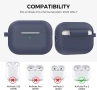 Силиконов калъф за AirPods Pro 2 с LED индикатор и карабинер, снимка 2