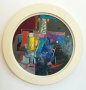 Кръгла картина маслени бои на платно "Кръг вечер", диаметър 38 см, снимка 1 - Картини - 24817934