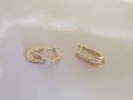Златни обеци бяло и жълто злато , снимка 5