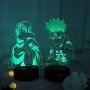 3D аниме LED Нощна лампа,3 различни Аниме героя, с интелигентно сензорно дистанционно управление, снимка 1