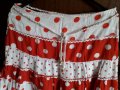 Дамска лятна пола на точки бяло и червено с подплата, снимка 2