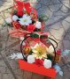 Коледни чанти със сапунени рози и коледна звезда в средата за разкош , снимка 1 - Коледни подаръци - 43250522