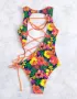 Бански костюм на цветя и ефектен гръб - S, M, L, XL, снимка 4