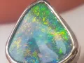 СРЕБЪРЕН ПРЪСТЕН С ЧЕРЕН ОПАЛ (АВСТРАЛИЯ) N3 B4, снимка 5