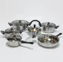Кухненски Комплект прибори за готвене от 6 части - 3 Броя тенджери, Тиган, Касерола и Чайник, снимка 3