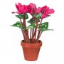 Изкуствена декоративна циклама в саксия, 28 см, розова, снимка 1 - Изкуствени цветя - 35587987