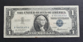 Банкнота 1 .  САЩ. Долар . 1 долар . Син печат . 1957 година.