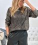 Дамски пуловер със златист металик ефект 💫💫💫   , снимка 1 - Блузи с дълъг ръкав и пуловери - 43981906