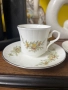 Видински костен порцелан За късо кафенце—90 мл 6 сета в оригинална кутия, сребърен кант , снимка 3