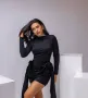 Къса дамска черна рокля , снимка 4