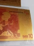 Позлатена с 24 карата злато банкнота 10 Евро със сертификат, снимка 8