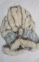 Палто от телешка кожа + сребърна лисица , снимка 1 - Палта, манта - 43185913