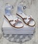 Дамски сандали от естествена кожа със затворена пета в бял цвят, снимка 2